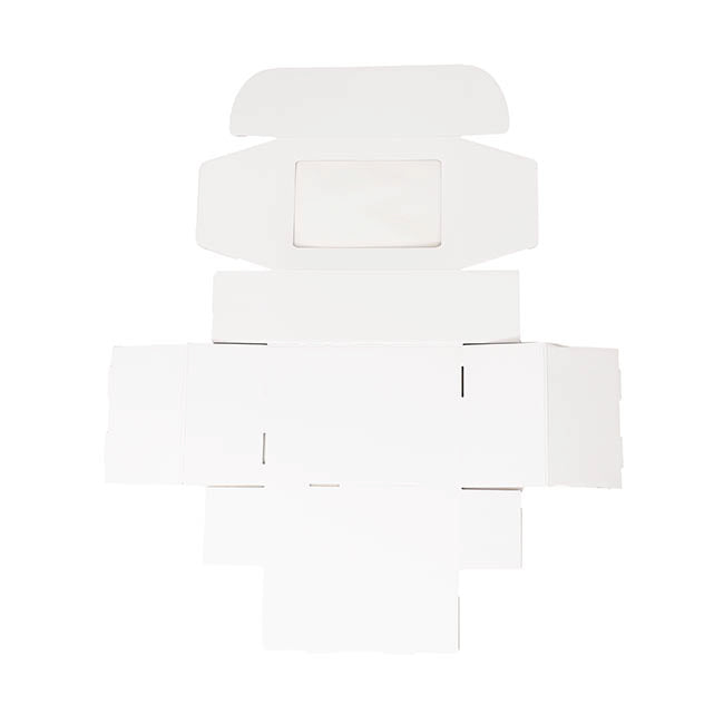 Hamper Gift Box PVC Window Medium White (31.5x22.5x12.5cmH)