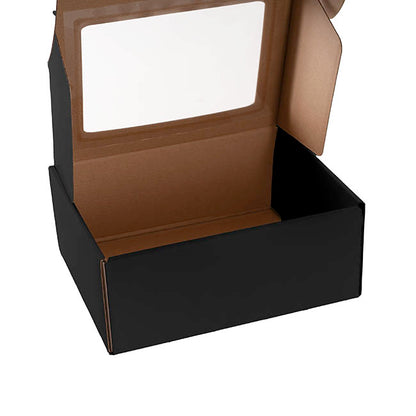 Hamper Gift Box PVC Window Small Black (26.5x20.5x10.4cmH)