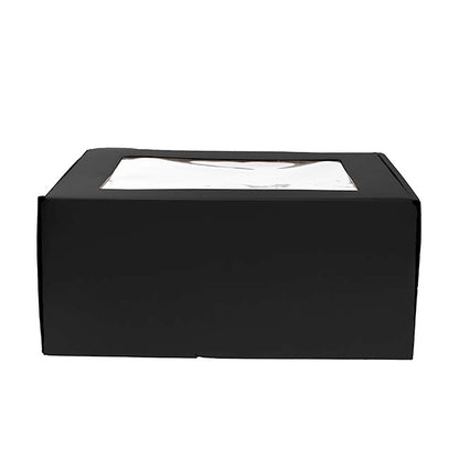 Hamper Gift Box PVC Window Square Black (29.5x28.5x12.5cmH)
