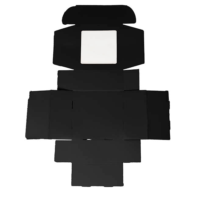 Hamper Gift Box PVC Window Square Black (29.5x28.5x12.5cmH)