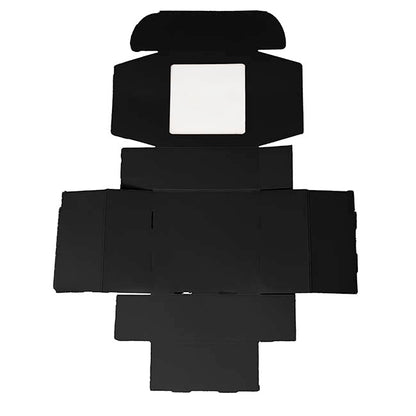 Hamper Gift Box PVC Window Square Black (29.5x28.5x12.5cmH)