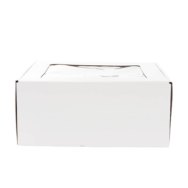 Hamper Gift Box PVC Window Square White (29.5x28.5x12.5cmH)