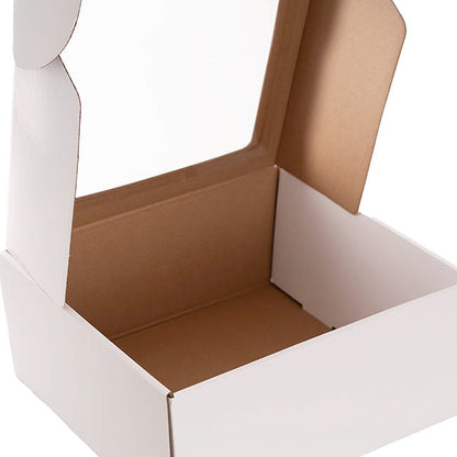 Hamper Gift Box PVC Window Square White (29.5x28.5x12.5cmH)