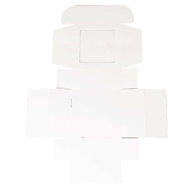 Hamper Gift Box PVC Window Square White (29.5x28.5x12.5cmH)