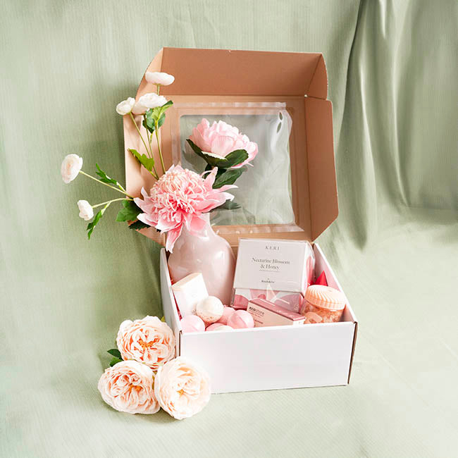 Hamper Gift Box PVC Window Square White (29.5x28.5x12.5cmH)