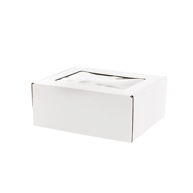 Hamper Gift Box PVC Window Small White (26.5x20.5x10.4cmH)