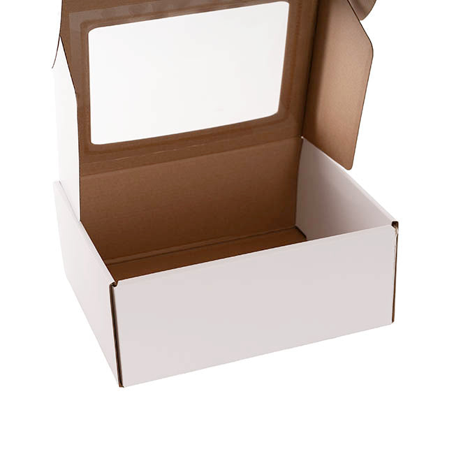 Hamper Gift Box PVC Window Small White (26.5x20.5x10.4cmH)