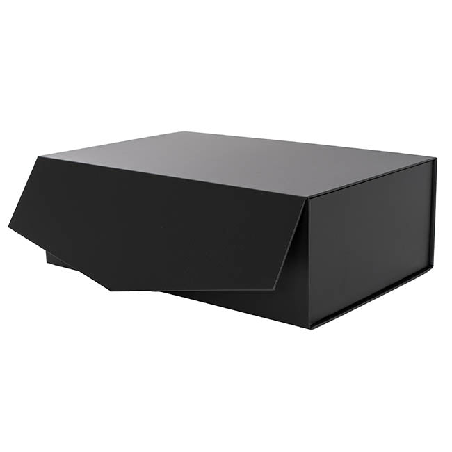Regency Hamper Box Magnetic V-Flap Large Black (38x26x13cmH)
