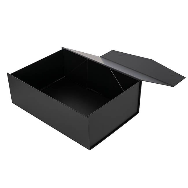 Regency Hamper Box Magnetic V-Flap Large Black (38x26x13cmH)
