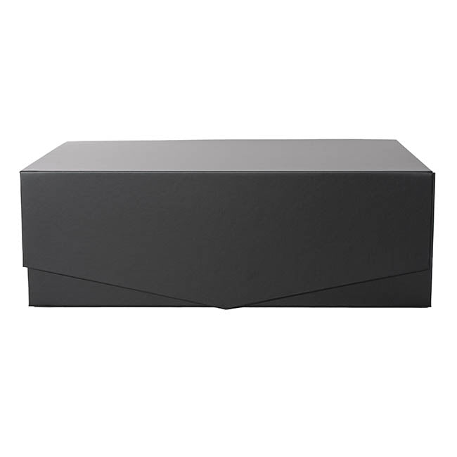 Regency Hamper Box Magnetic V-Flap Large Black (38x26x13cmH)