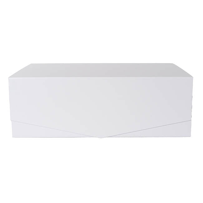 Regency Hamper Box Magnetic V-Flap Large White (38x26x13cmH)