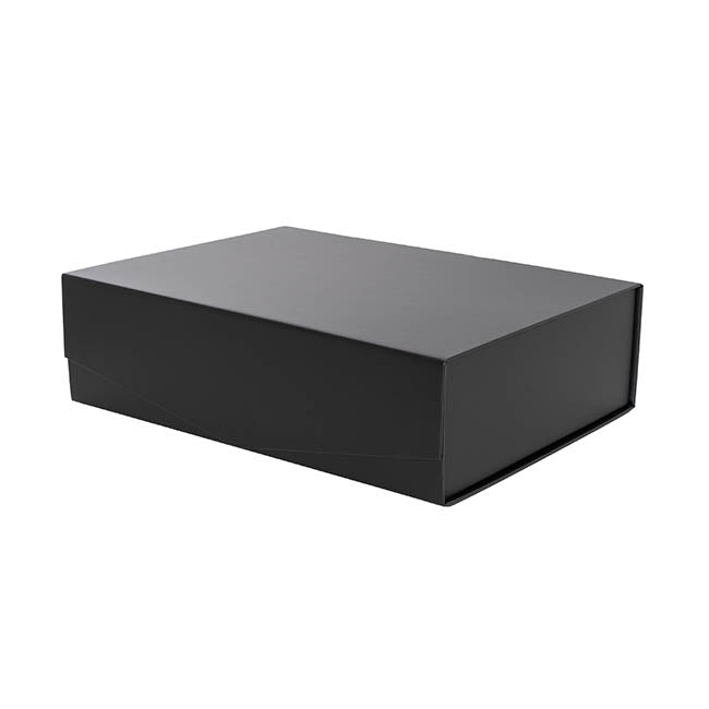 Regency Hamper Box Magnetic V-Flap Medium Black (32x24x9cmH)