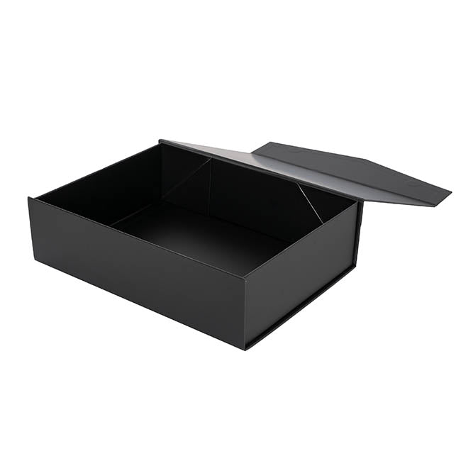 Regency Hamper Box Magnetic V-Flap Medium Black (32x24x9cmH)