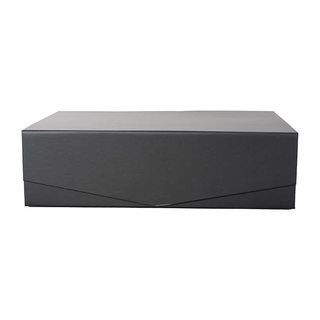 Regency Hamper Box Magnetic V-Flap Medium Black (32x24x9cmH)