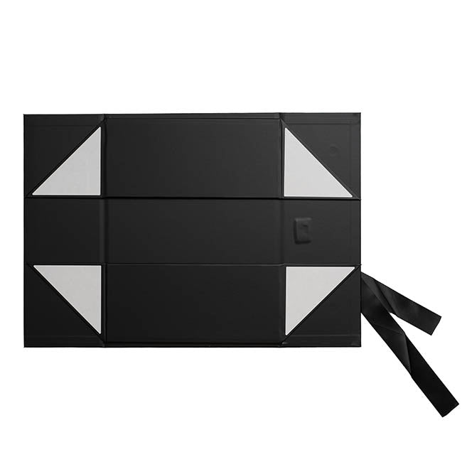 Signature Hamper Gift Box Ribbon Medium Black (34x26x12cmH)