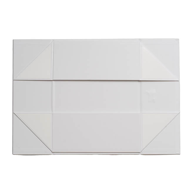 Signature Hamper Gift Box Ribbon Medium White (34x26x12cmH)