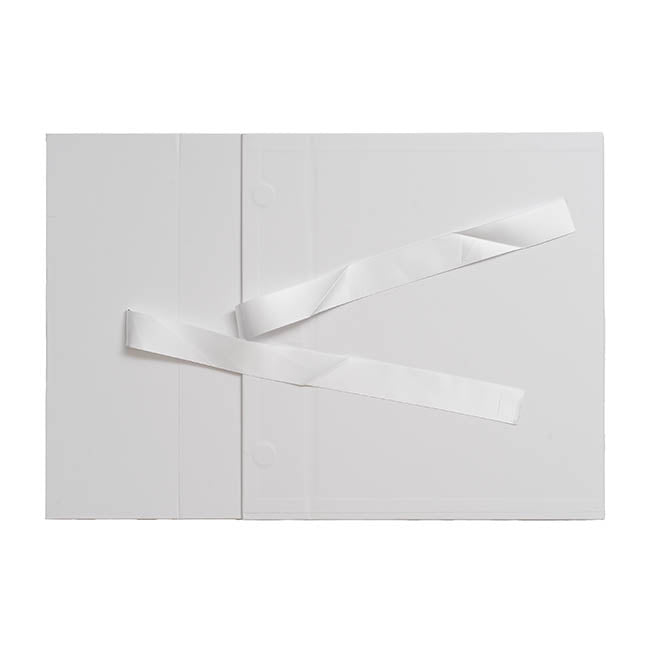 Signature Hamper Gift Box Ribbon Medium White (34x26x12cmH)