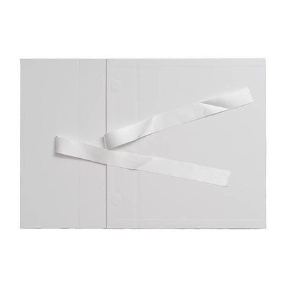 Signature Hamper Gift Box Ribbon Medium White (34x26x12cmH)