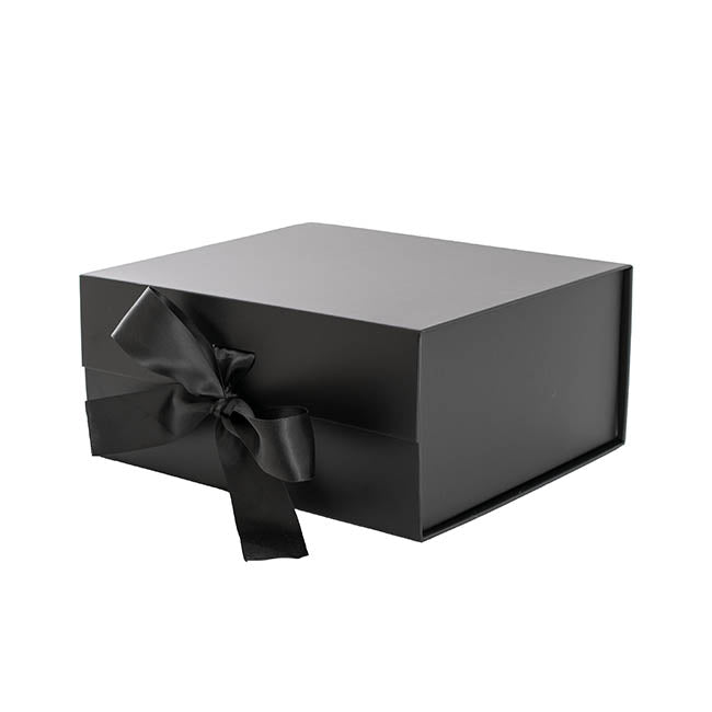 Signature Hamper Magnetic Box & Ribbon S Black (24x21x11cmH)