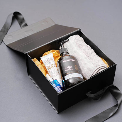 Signature Hamper Magnetic Box & Ribbon S Black (24x21x11cmH)