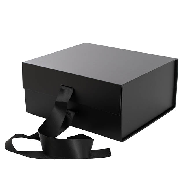 Signature Hamper Magnetic Box & Ribbon S Black (24x21x11cmH)