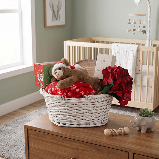 Teddy Bear Alfie Gift Baby Hamper Christmas Red