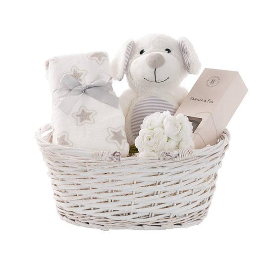 Plush Puppy Cosmo Gift Baby Hamper White