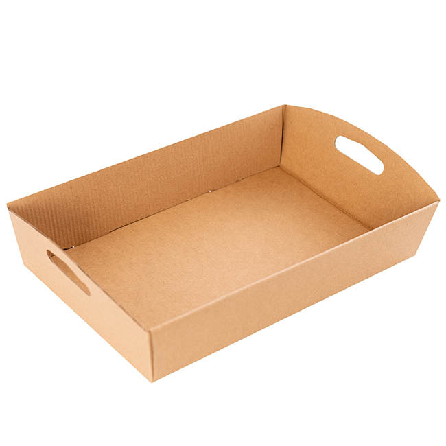 Hamper Tray Flat Pack Large Kraft Brown (43x28.5x9cmH)