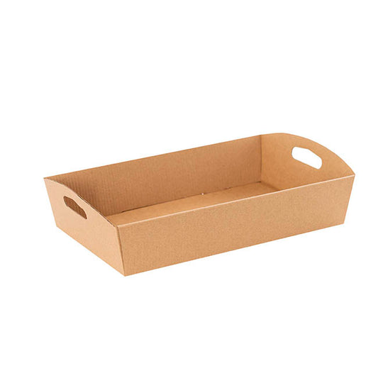 Hamper Tray Flat Pack Medium Kraft Brown Pack 2 (34x22x7cmH)