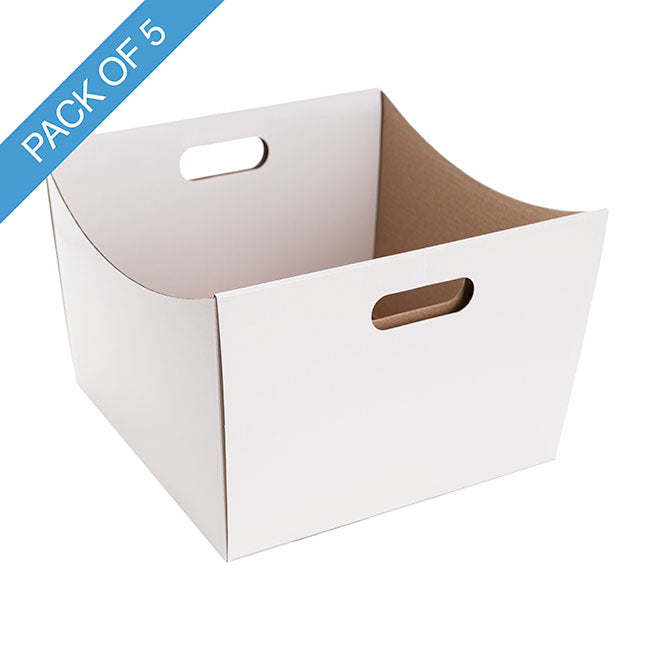 Grande Hamper Tray Large Gloss White Pk5 (22.5x22.5x17Hcm)