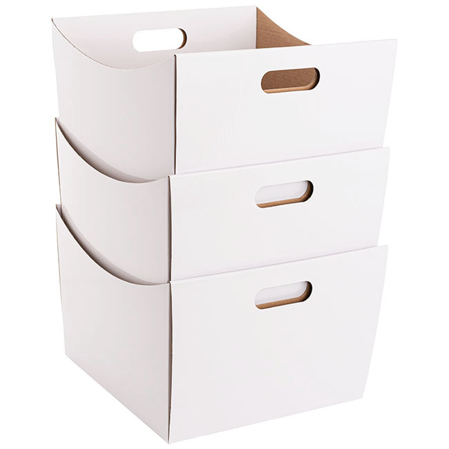 Grande Hamper Tray Large Gloss White Pk5 (22.5x22.5x17Hcm)