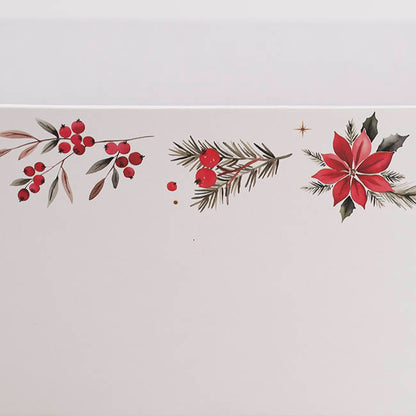 Hamper Tray Rigid Poinsettia Large White (33x23x12cmH)
