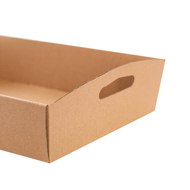 Hamper Tray Flat Pack Small Kraft Brown Pack 2 (30x19x6cmH)