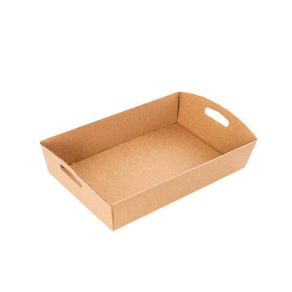 Hamper Tray Flat Pack Small Kraft Brown Pack 2 (30x19x6cmH)