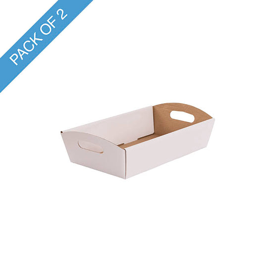 Hamper Tray Flat Pack Extra Small White Pk2 (25x16x6cmH)