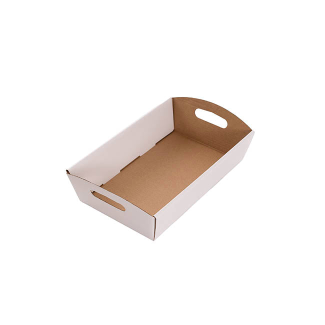 Hamper Tray Flat Pack Extra Small White Pk2 (25x16x6cmH)