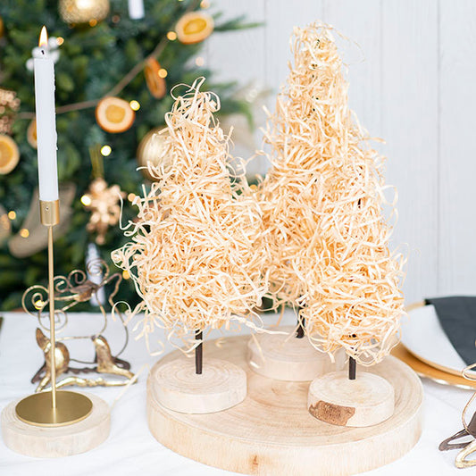 Wood Wool Christmas Trees