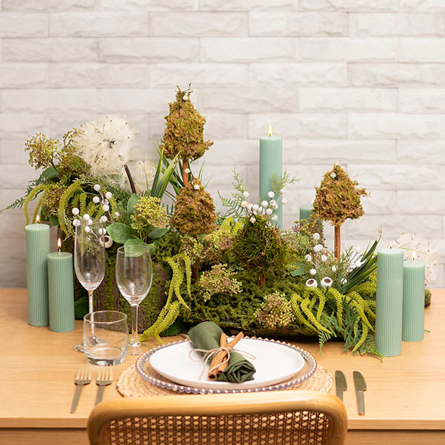 Enchanted Moss Forest Festive Tablescape
