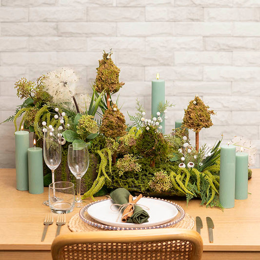 Enchanted Moss Forest Festive Tablescape