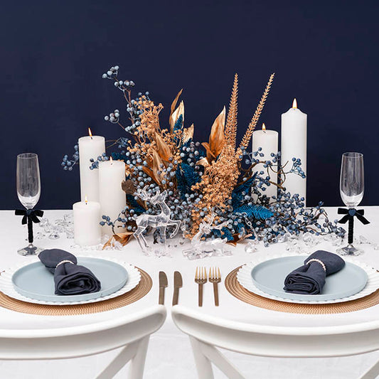 Frosted Blueberry Festive Tablescape