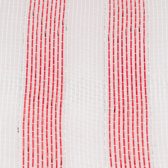 Plastic Mesh Narrow Roll Metallic Candy Stripe (25cmx9m)