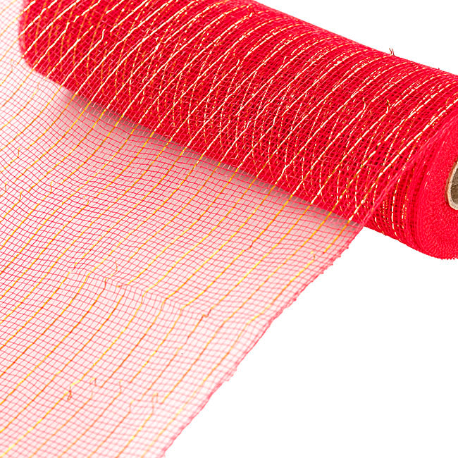 Plastic Mesh Narrow Roll Metallic Red (25cmx9m)