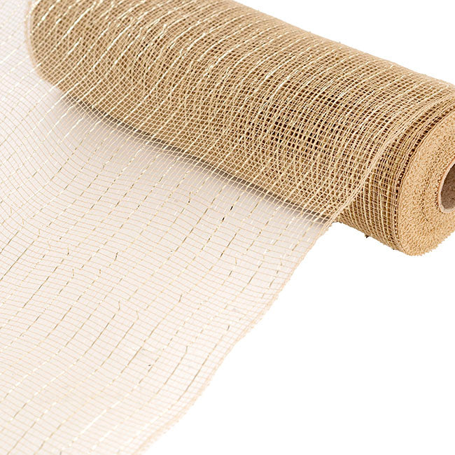 Plastic Mesh Narrow Roll Metallic Champagne (25cmx9m)
