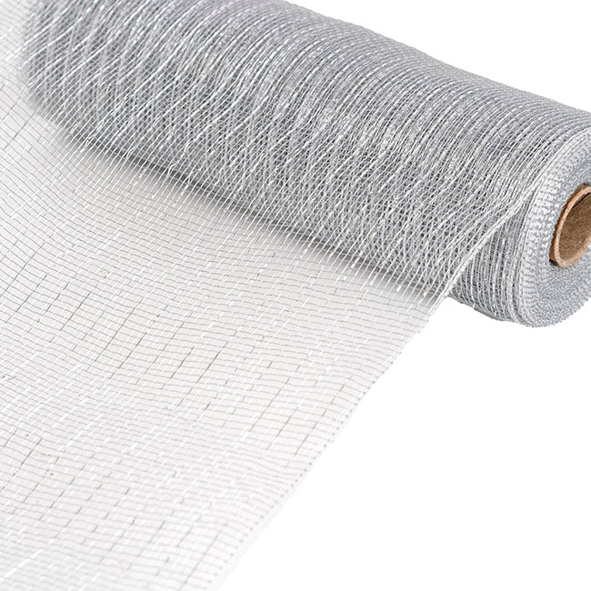Plastic Mesh Narrow Roll Metallic Silver (25cmx9m)