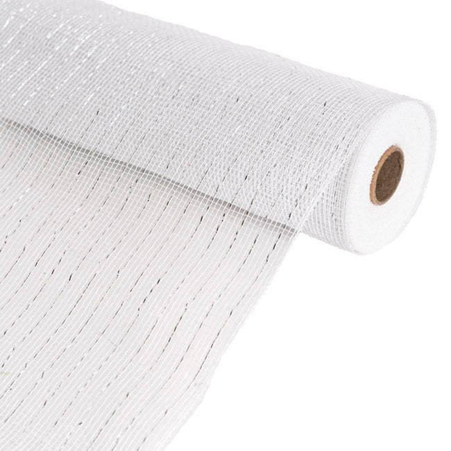 Plastic Mesh Roll Metallic White (53cmx9m)