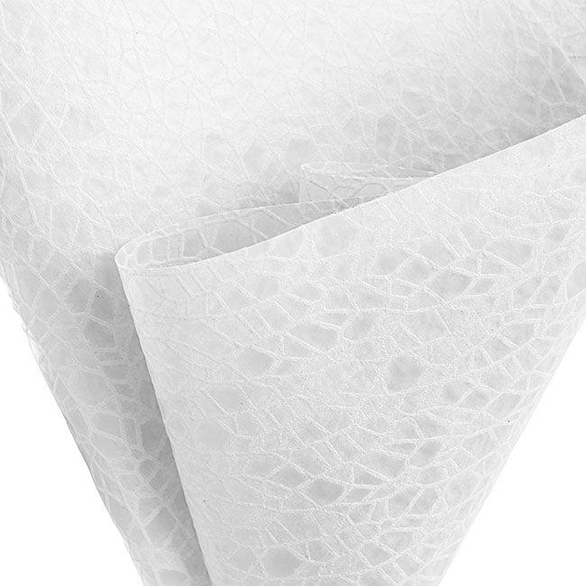 Nonwoven Embossed Wrap Sheets Bark White (50x70cm) Pack 50