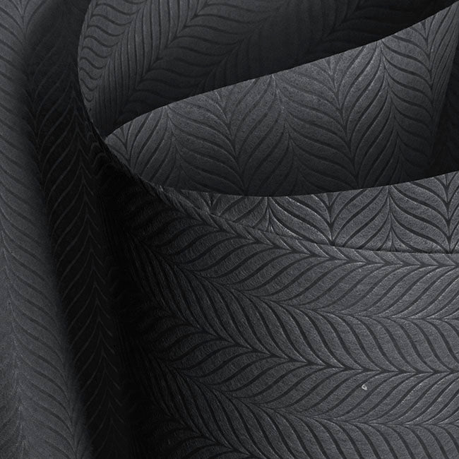 Nonwoven Embossed Wrap Sheets Willow Black Pk 50 (50x70cm)