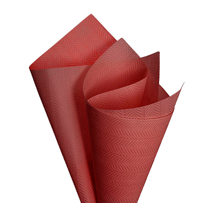Nonwoven Embossed Wrap Sheets Willow Dark Red Pk50 (50x70cm)