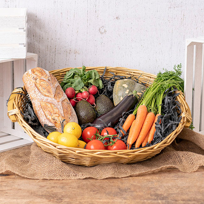 Willow Bread Basket Tray Round Natural (42cmDx14cmH)