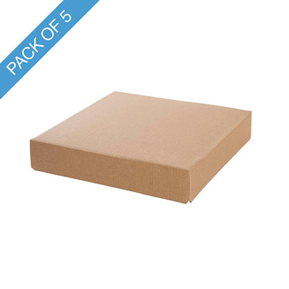 Posy Box Lid Large Kraft Brown Pack 5 (22x22x4cmH)